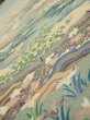Photo4: 2C08z40  Japanese Kimono Silk  FABRIC Scenery Sage green 63.0x7.3 (4)