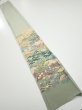 Photo5: 2C08z40  Japanese Kimono Silk  FABRIC Scenery Sage green 63.0x7.3 (5)