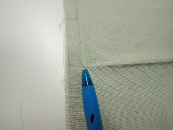 Photo7: 2C09z50  Japanese Kimono Silk  FABRIC  Sage green 89.0x7.1 (7)