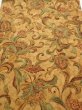 Photo1: 2C01z60  Japanese Kimono Silk  FABRIC Flowers Brown 40.2x14.2 (1)