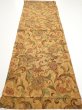 Photo5: 2C01z60  Japanese Kimono Silk  FABRIC Flowers Brown 40.2x14.2 (5)
