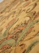 Photo4: 2C02z60  Japanese Kimono Silk  FABRIC Flowers Brown 40.2x14.4 (4)