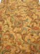 Photo1: 2C04z70  Japanese Kimono Silk  FABRIC Flowers Brown 50.0x14.4 (1)