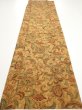 Photo5: 2C04z70  Japanese Kimono Silk  FABRIC Flowers Brown 50.0x14.4 (5)