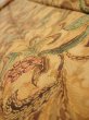 Photo3: 2C07z110  Japanese Kimono Silk  FABRIC Flowers Brown 83.5x14.4 (3)
