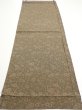 Photo5: 2C01z50  Japanese Kimono Silk  FABRIC Flowers Dark olive 39.0x14.4 (5)
