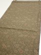 Photo3: 2C02z60  Japanese Kimono Silk  FABRIC Flowers Dark olive 38.6x14.4 (3)
