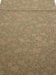 Photo1: 2C03z70  Japanese Kimono Silk  FABRIC Flowers Dark olive 46.5x14.4 (1)