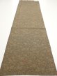 Photo5: 2C03z70  Japanese Kimono Silk  FABRIC Flowers Dark olive 46.5x14.4 (5)
