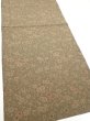 Photo2: 2C04z70  Japanese Kimono Silk  FABRIC Flowers Dark olive 46.5x14.4 (2)
