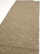 Photo3: 2C04z70  Japanese Kimono Silk  FABRIC Flowers Dark olive 46.5x14.4 (3)