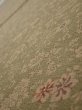 Photo4: 2C04z70  Japanese Kimono Silk  FABRIC Flowers Dark olive 46.5x14.4 (4)
