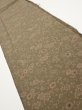 Photo1: 2C06z50  Japanese Kimono Silk  FABRIC Flowers Dark olive 52.0x10.4 (1)