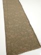 Photo2: 2C06z50  Japanese Kimono Silk  FABRIC Flowers Dark olive 52.0x10.4 (2)