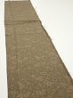 Photo3: 2C06z50  Japanese Kimono Silk  FABRIC Flowers Dark olive 52.0x10.4 (3)
