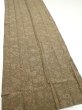 Photo3: 2C07z110  Japanese Kimono Silk  FABRIC Flowers Dark olive 81.9x14.4 (3)