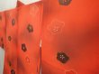 Photo2: 6721T03z590 Vintage Japanese Kimono Silk HAORI Flower Tomato red (2)