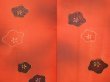 Photo3: 6721T03z590 Vintage Japanese Kimono Silk HAORI Flower Tomato red (3)