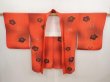 Photo5: 6721T03z590 Vintage Japanese Kimono Silk HAORI Flower Tomato red (5)