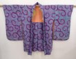 Photo5: 6721T04z360 Antique Japanese Kimono Silk HAORI Karakusa Purple (5)