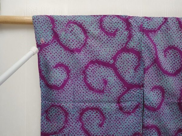 Photo6: 6721T04z360 Antique Japanese Kimono Silk HAORI Karakusa Purple (6)