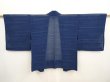 Photo1: 6721T05z370 Vintage Japanese Kimono Silk See through HAORI  Dark blue (1)