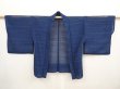 Photo5: 6721T05z370 Vintage Japanese Kimono Silk See through HAORI  Dark blue (5)