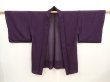 Photo5: 6721T06z340 Vintage Japanese Kimono Silk See through HAORI Hemp Dark purple (5)