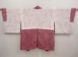Photo6: 6721T01z530 Vintage Japanese Kimono Silk HAORI Flower Dark pink (6)
