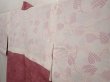 Photo7: 6721T01z530 Vintage Japanese Kimono Silk HAORI Flower Dark pink (7)