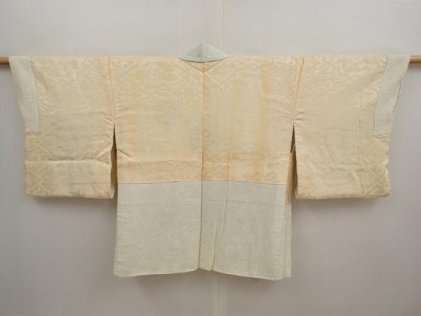 Photo6: 6721T02z520 Vintage Japanese Kimono Silk SHIBORI HAORI Ivy Off-white (6)
