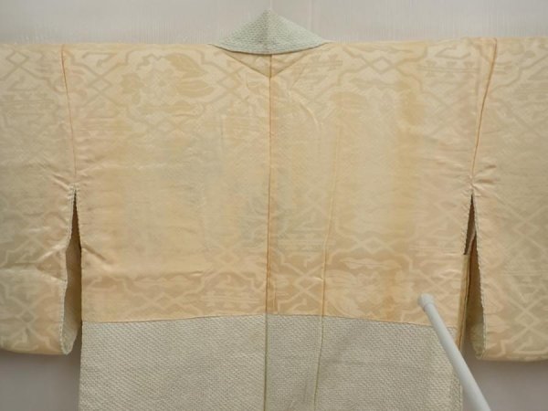 Photo8: 6721T02z520 Vintage Japanese Kimono Silk SHIBORI HAORI Ivy Off-white (8)