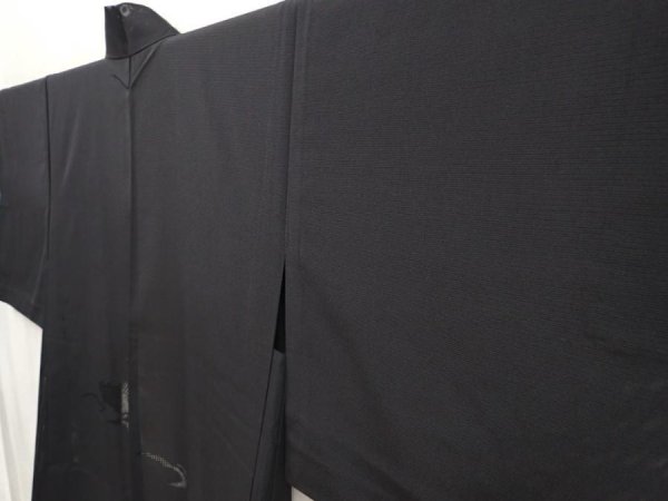 Photo2: 6721T08z250 Vintage Japanese Kimono Silk See through HAORI  Black (2)