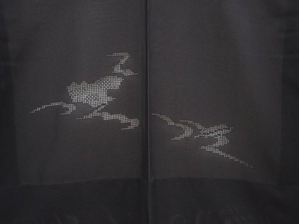 Photo3: 6721T08z250 Vintage Japanese Kimono Silk See through HAORI  Black (3)
