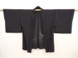 Photo5: 6721T08z250 Vintage Japanese Kimono Silk See through HAORI  Black (5)