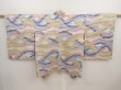 Photo1: 6721T09z550 Vintage Japanese Kimono Silk SHIBORI HAORI  Light gray (1)