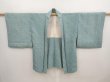Photo6: 6721T10z450 Vintage Japanese Kimono Silk SHIBORI HAORI  Dull cyan (6)