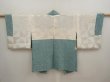 Photo8: 6721T10z450 Vintage Japanese Kimono Silk SHIBORI HAORI  Dull cyan (8)