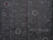 Photo5: 6721T11z680 Vintage Japanese Kimono Silk TSUMUGI Flower Gray (5)