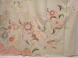 Photo7: 6721T12z860 Vintage Japanese Kimono Silk TSUKESAGE Flowers Sand beige (7)