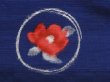 Photo6: 6721T13z850 Vintage Japanese Kimono Silk TSUMUGI Flower Royal blue (6)