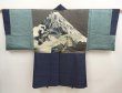Photo1: 6722T03z510 Vintage Japanese Kimono Silk Men's OSHIMA HAORI Tiger Blue-Gray (1)