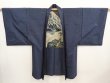 Photo6: 6722T03z510 Vintage Japanese Kimono Silk Men's OSHIMA HAORI Tiger Blue-Gray (6)