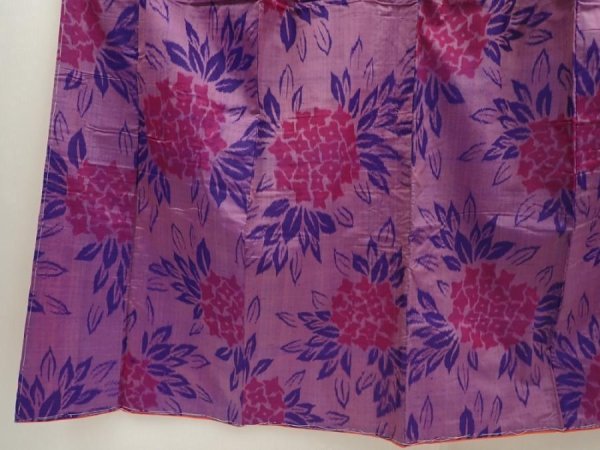 Photo4: 6722T04z560 Vintage Japanese Kimono Silk MEISEN Hydrangea Light purple (4)