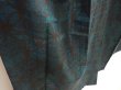 Photo3: 6722T07z490 Vintage Japanese Kimono Silk TSUMUGI  Deep cyan (3)