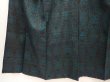 Photo4: 6722T07z490 Vintage Japanese Kimono Silk TSUMUGI  Deep cyan (4)