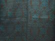 Photo5: 6722T07z490 Vintage Japanese Kimono Silk TSUMUGI  Deep cyan (5)
