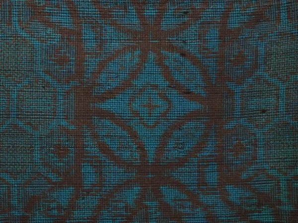 Photo6: 6722T07z490 Vintage Japanese Kimono Silk TSUMUGI  Deep cyan (6)
