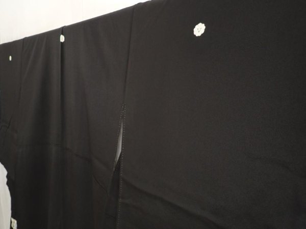 Photo2: 6722T08z930 Vintage Japanese Kimono Silk TOMESODE Pine Black (2)