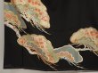 Photo6: 6722T08z930 Vintage Japanese Kimono Silk TOMESODE Pine Black (6)